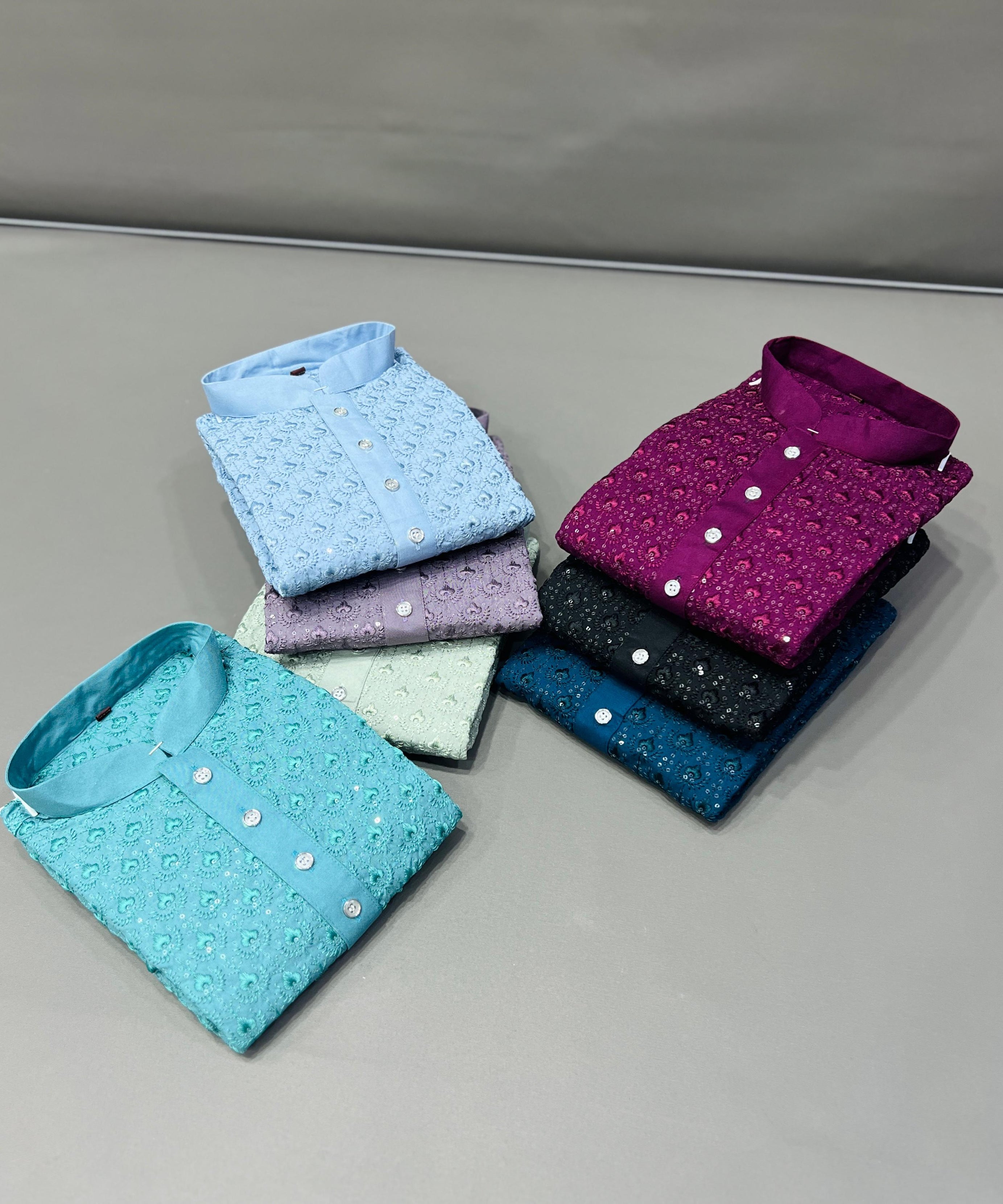 en's Full Stitched Rayon With Heavy Embroidery Work Kurta With Pajama