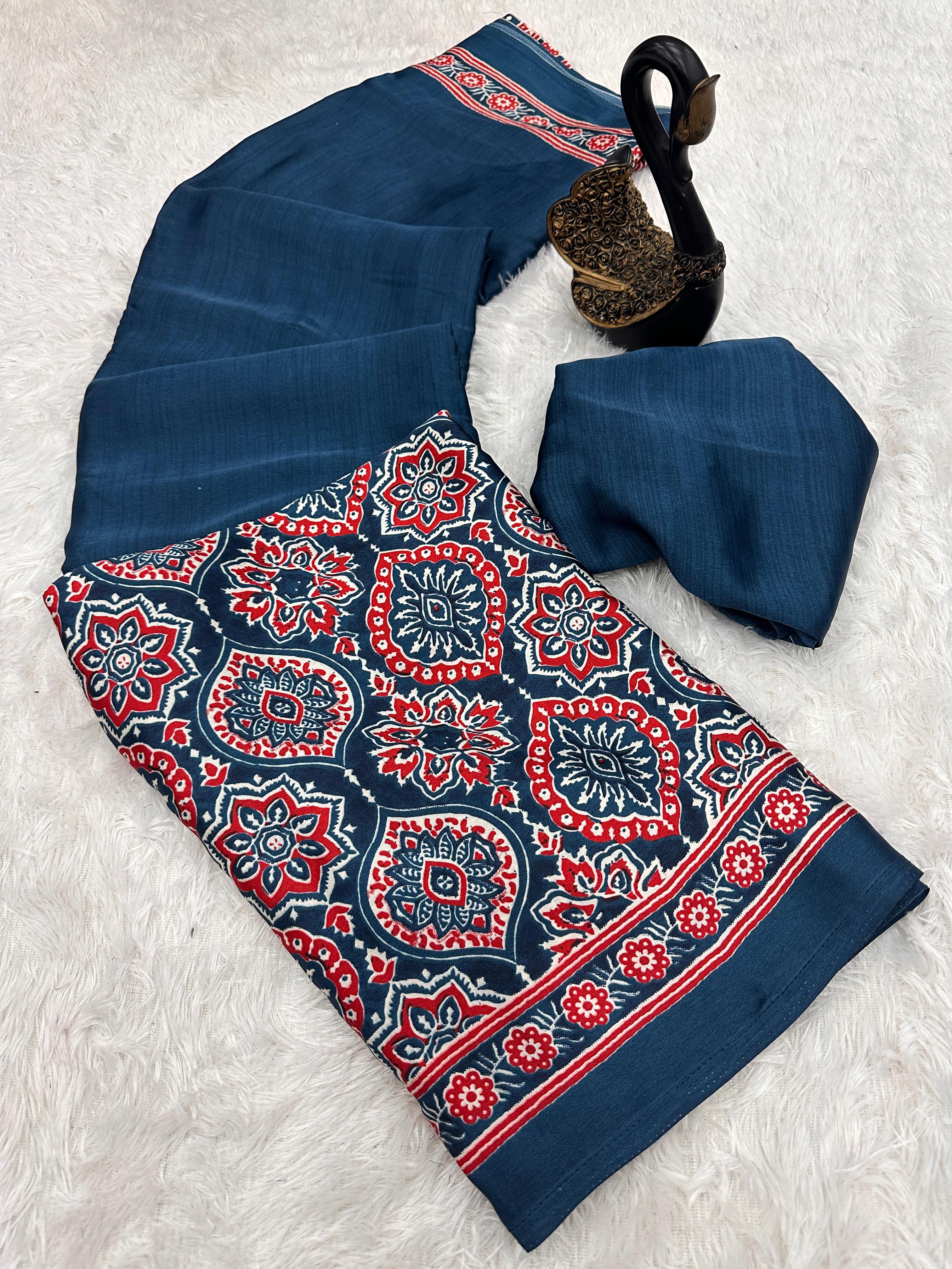 Lagdi Pure Gajji Soft Silk Saree, Beautiful Simple Sari With Blouse