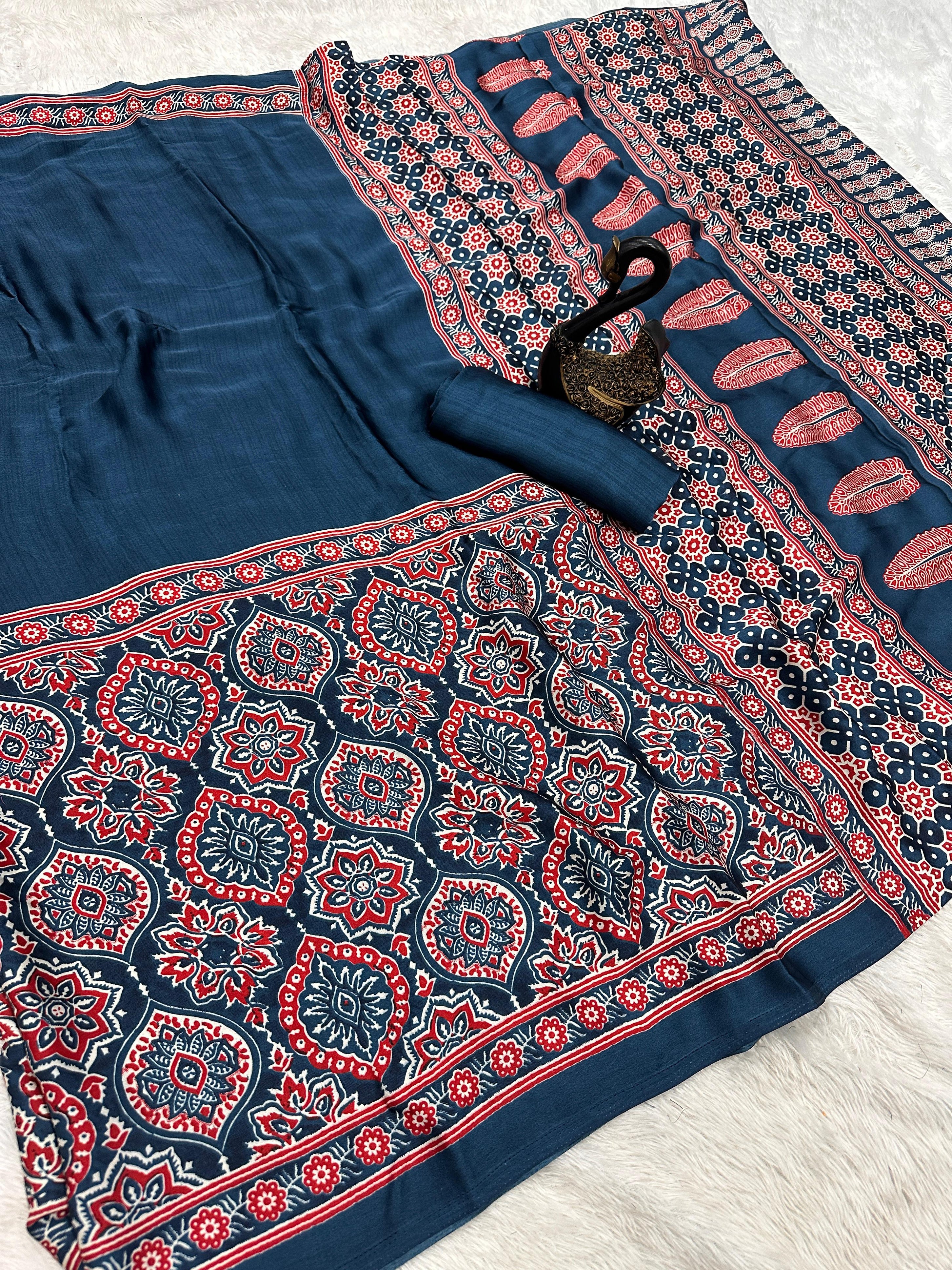 Lagdi Pure Gajji Soft Silk Saree, Beautiful Simple Sari With Blouse