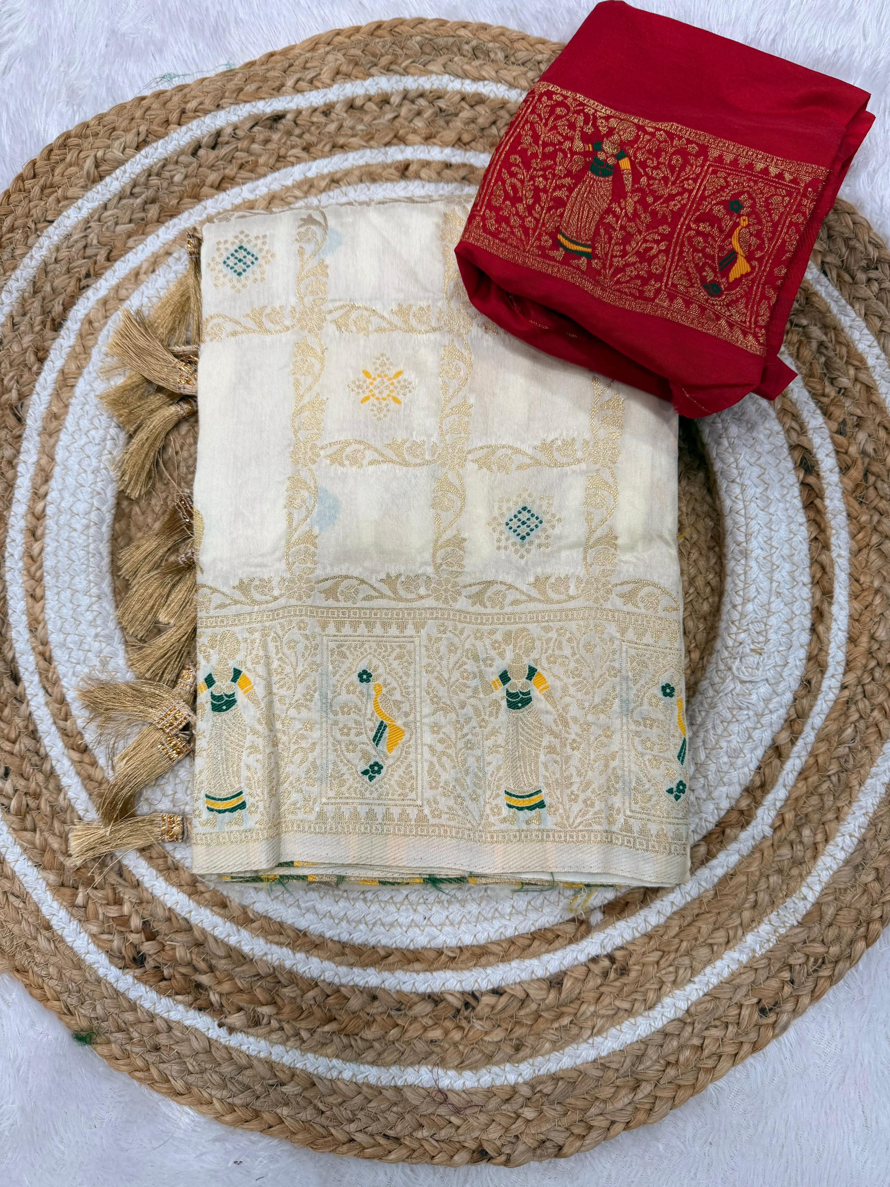 Pure Soft Khadi Georgette Silk Saree Traditional Wear Sari Eith Blouse