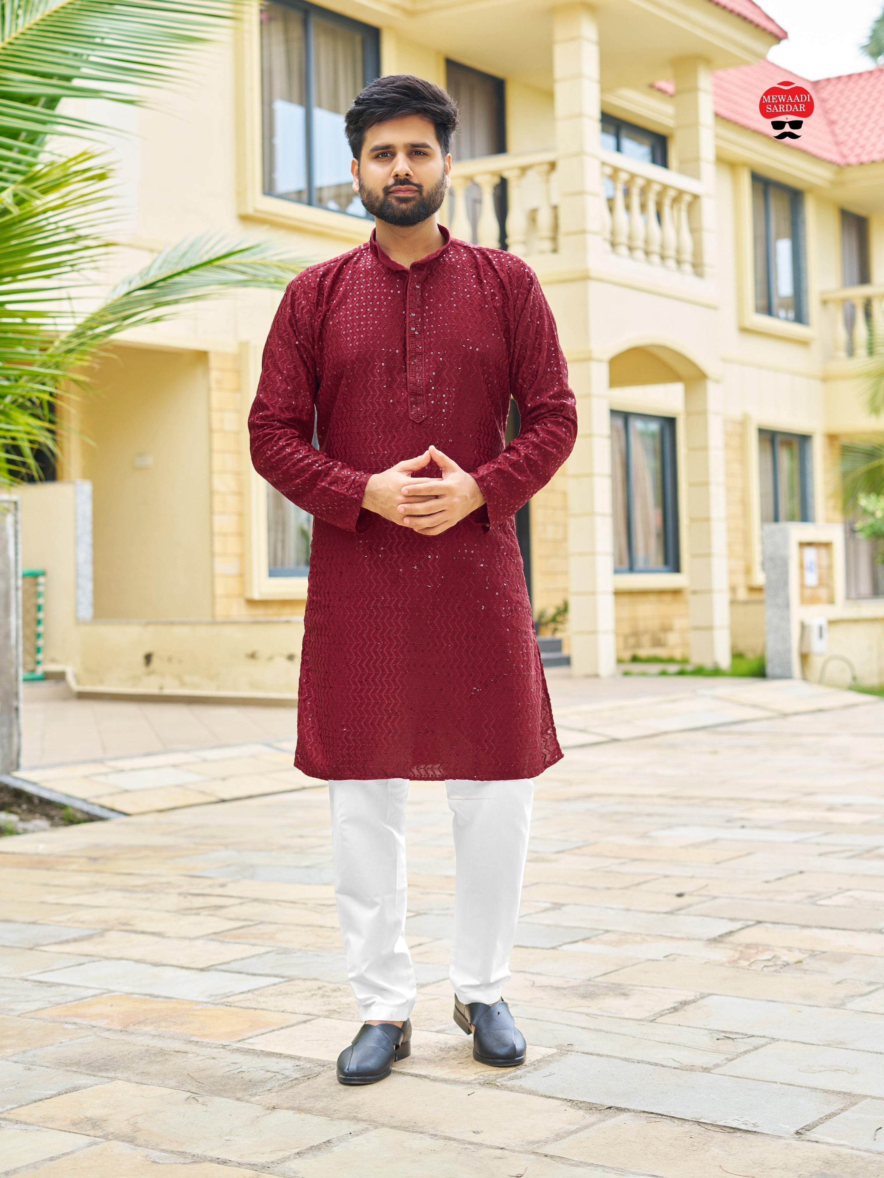 Premium Rayon Traditional Wedding Wear Designer Kurta Pajama Set For Men's
