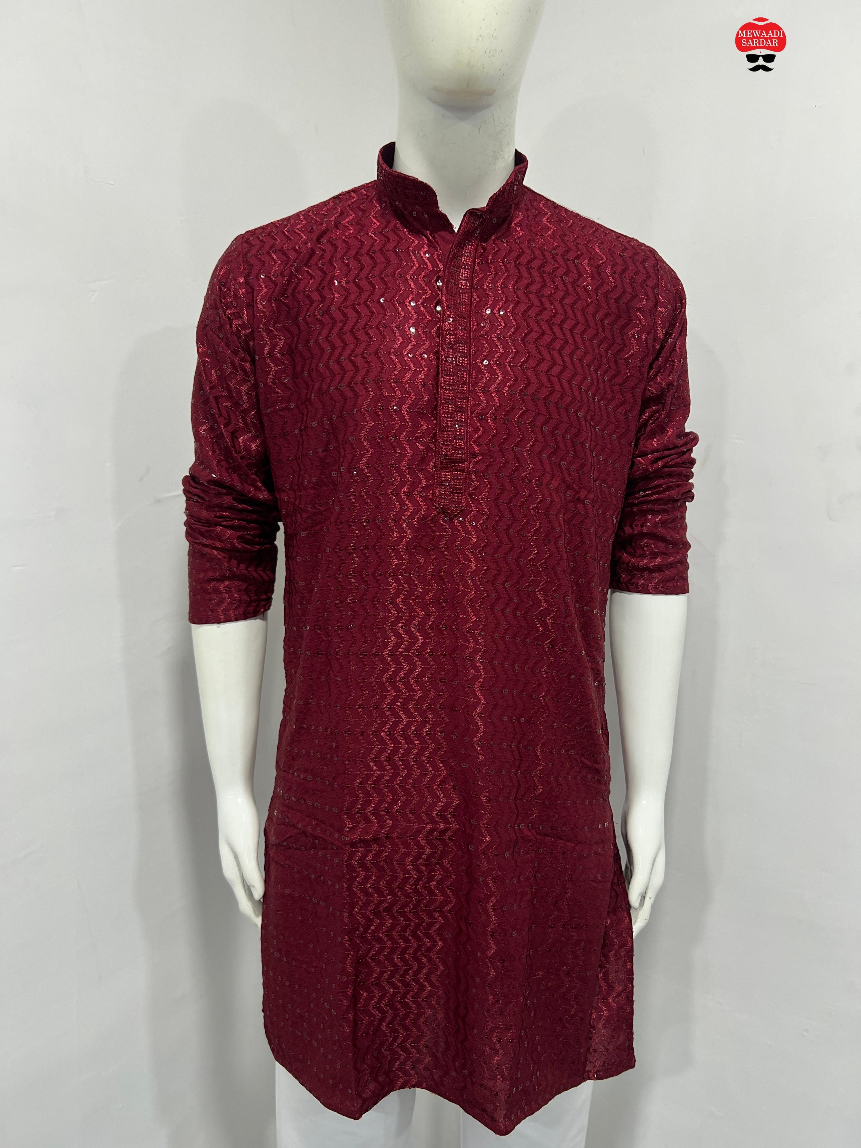 Premium Rayon Traditional Wedding Wear Designer Kurta Pajama Set For Men's