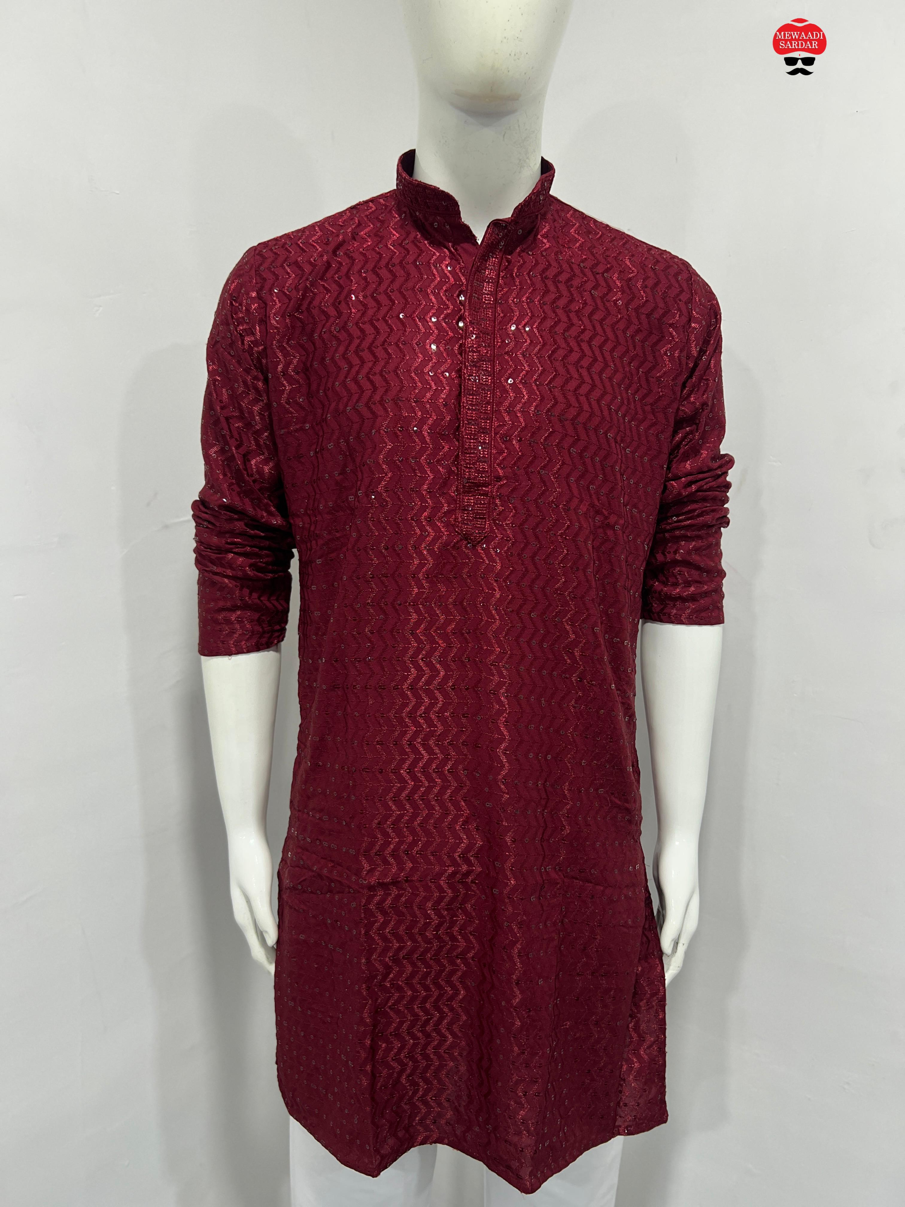 Premium Rayon Traditional Wedding Wear Designer Kurta Pajama Set For Men's