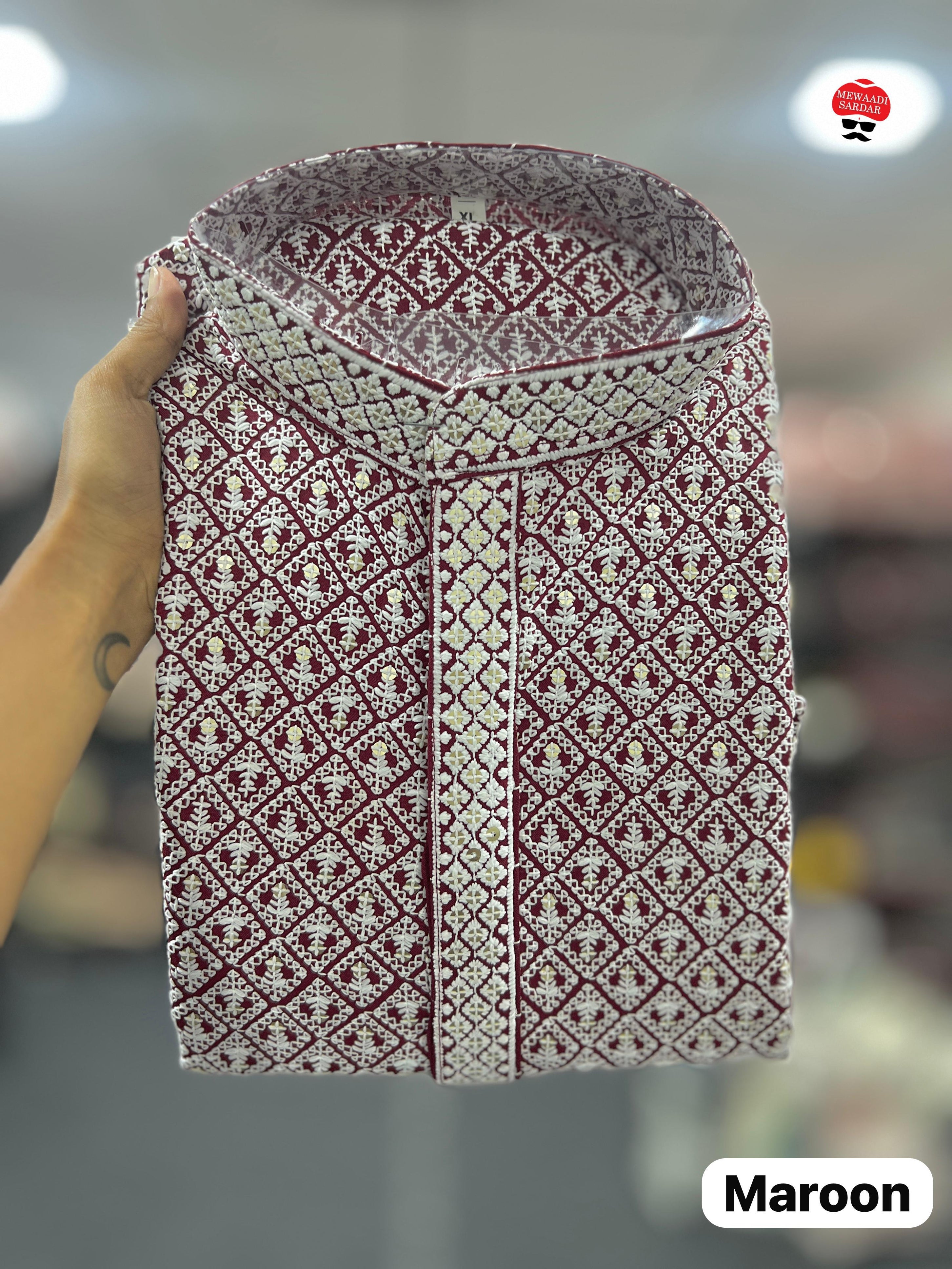 Heavy Rayon Designer Traditional Wear Kurta With Pajama Set For Men's