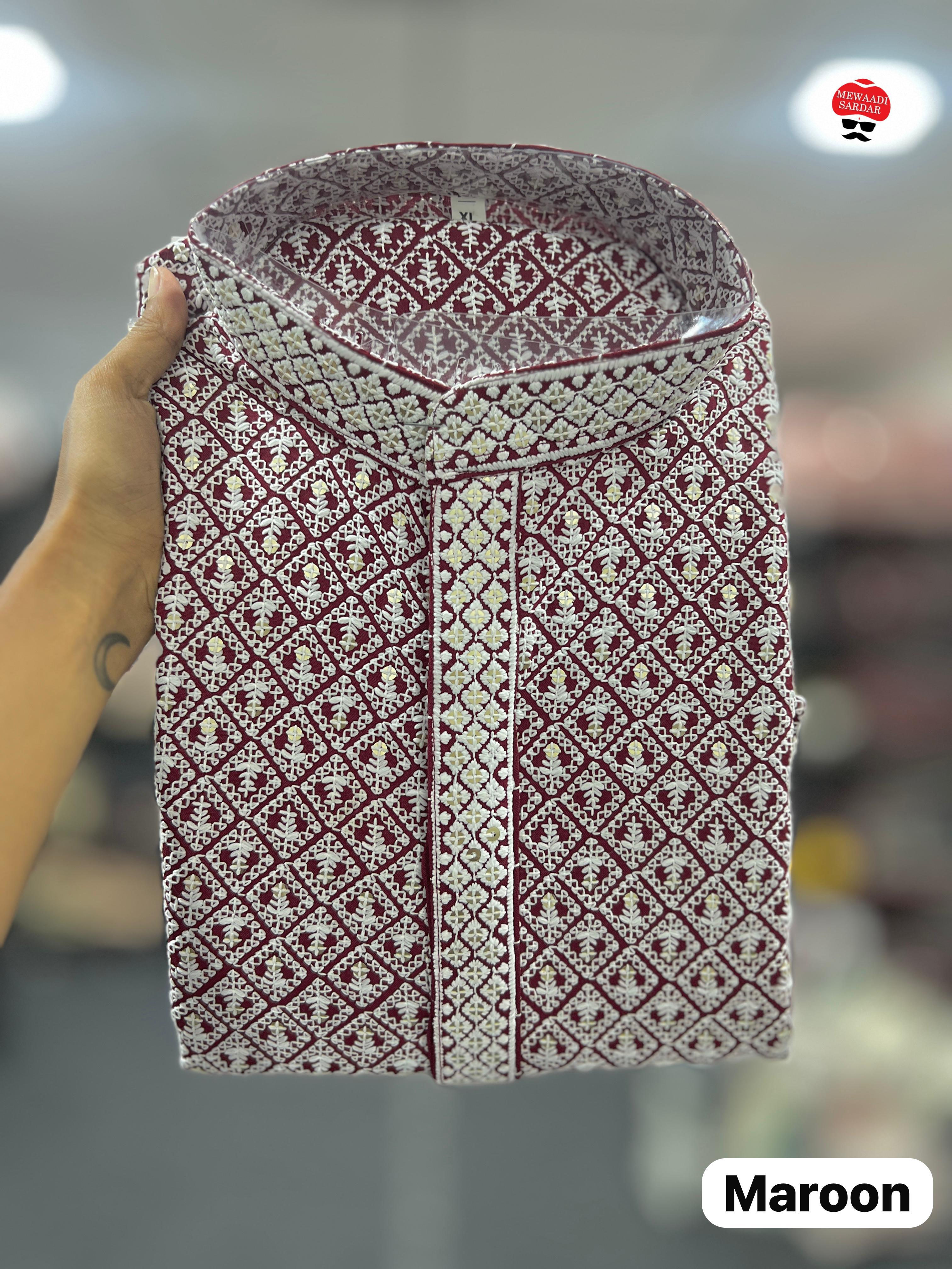 Heavy Rayon Designer Traditional Wear Kurta With Pajama Set For Men's