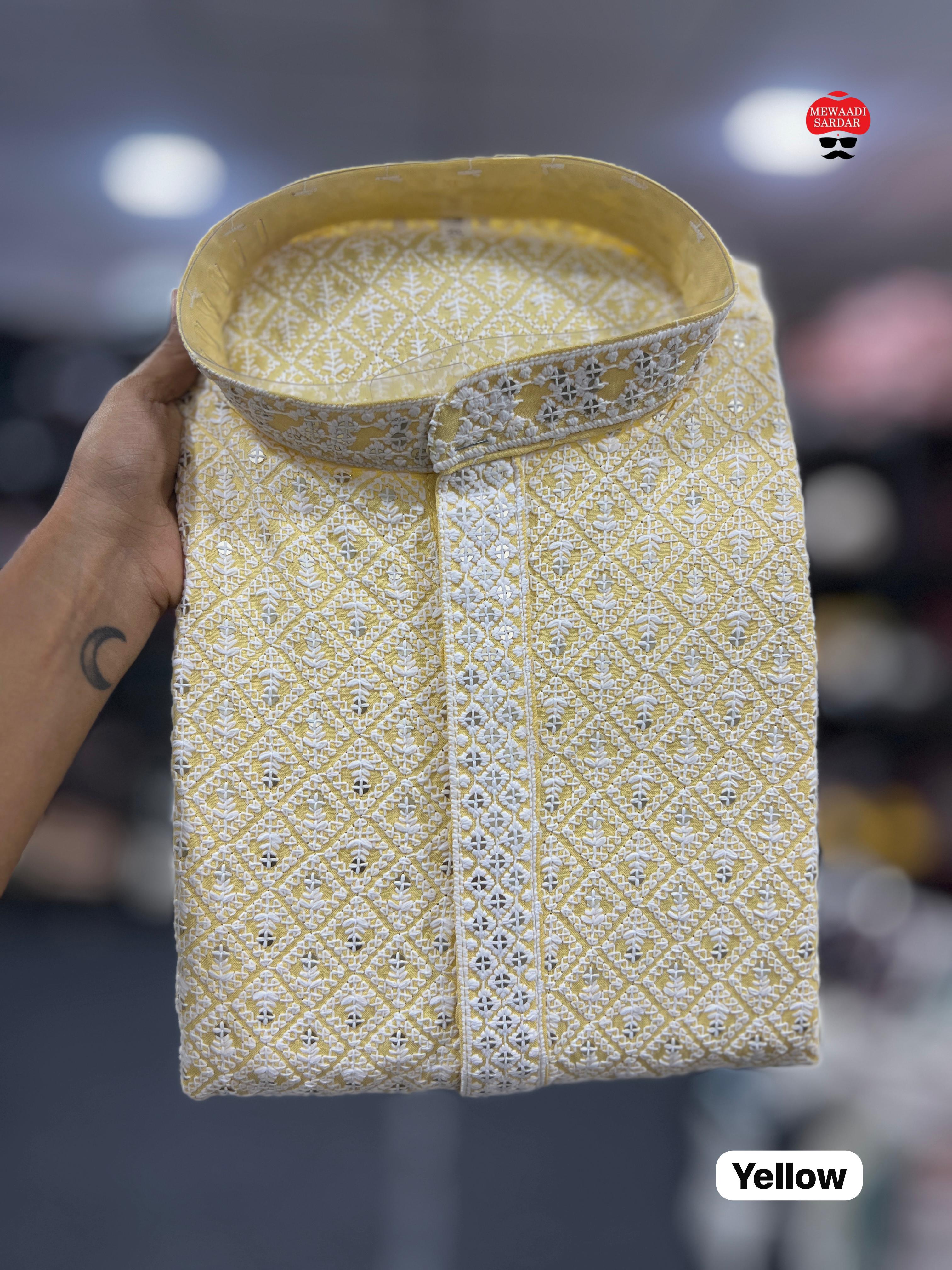 Heavy Rayon Designer Traditional Wear Kurta With Pajama Set For Men's