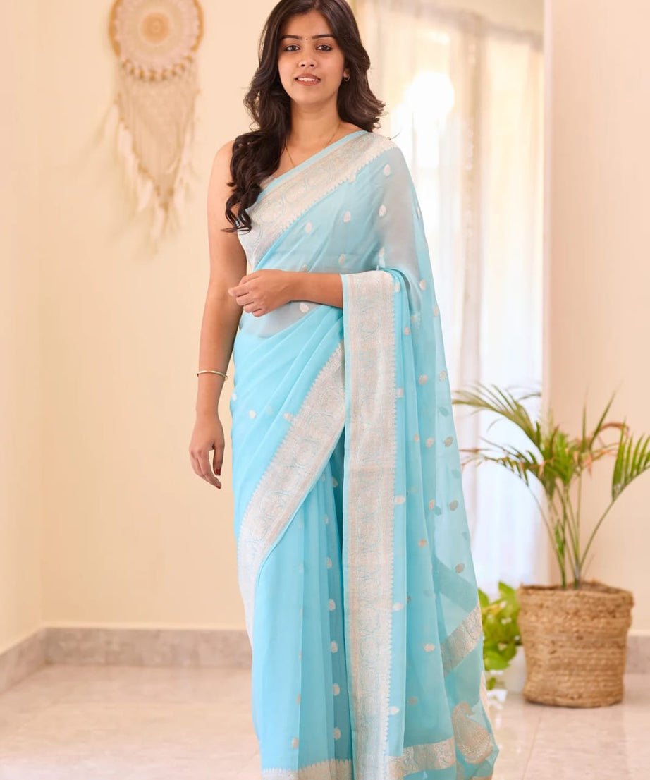 Soft Lilan Slab Attractive Charmfull Beautiful Simple Saree With Blouse