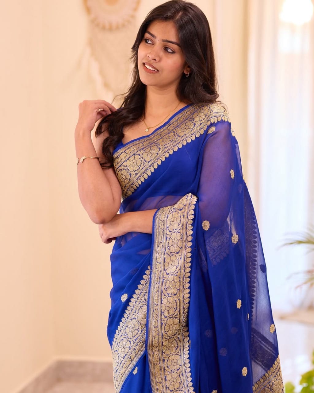 Soft Lilan Slab Attractive Charmfull Beautiful Simple Saree With Blouse