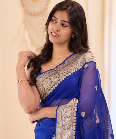 Soft Lilan Slab Attractive Charmfull Beautiful Simple Saree With Blouse