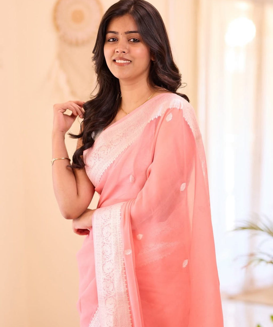 Soft Lilan Slab Attractive Charmfull Beautiful Simple Saree With Blouse