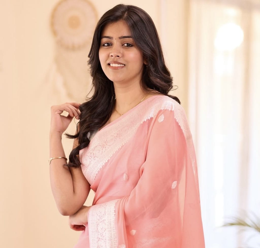 Soft Lilan Slab Attractive Charmfull Beautiful Simple Saree With Blouse