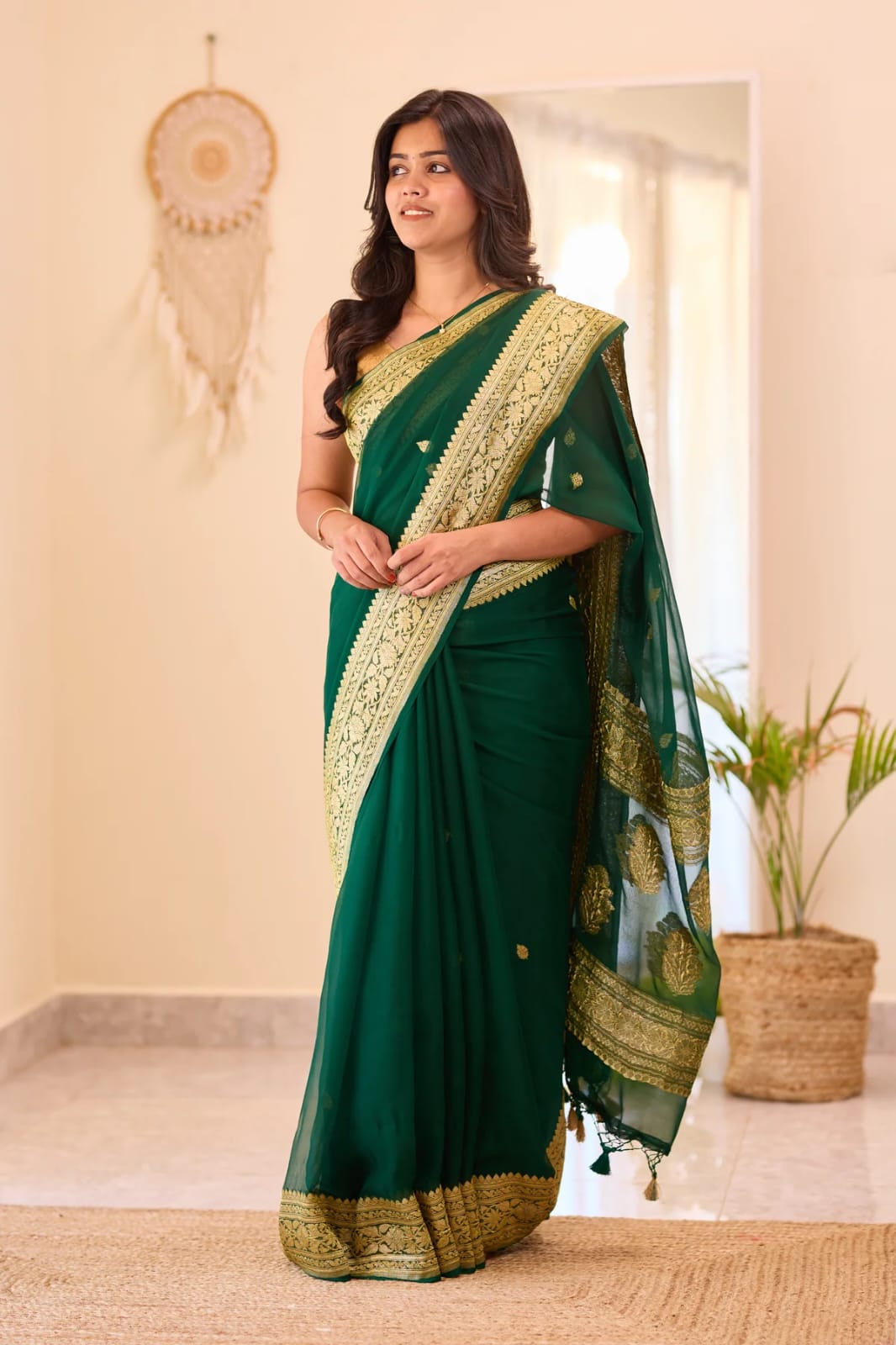 Soft Lilan Slab Attractive Charmfull Beautiful Simple Saree With Blouse
