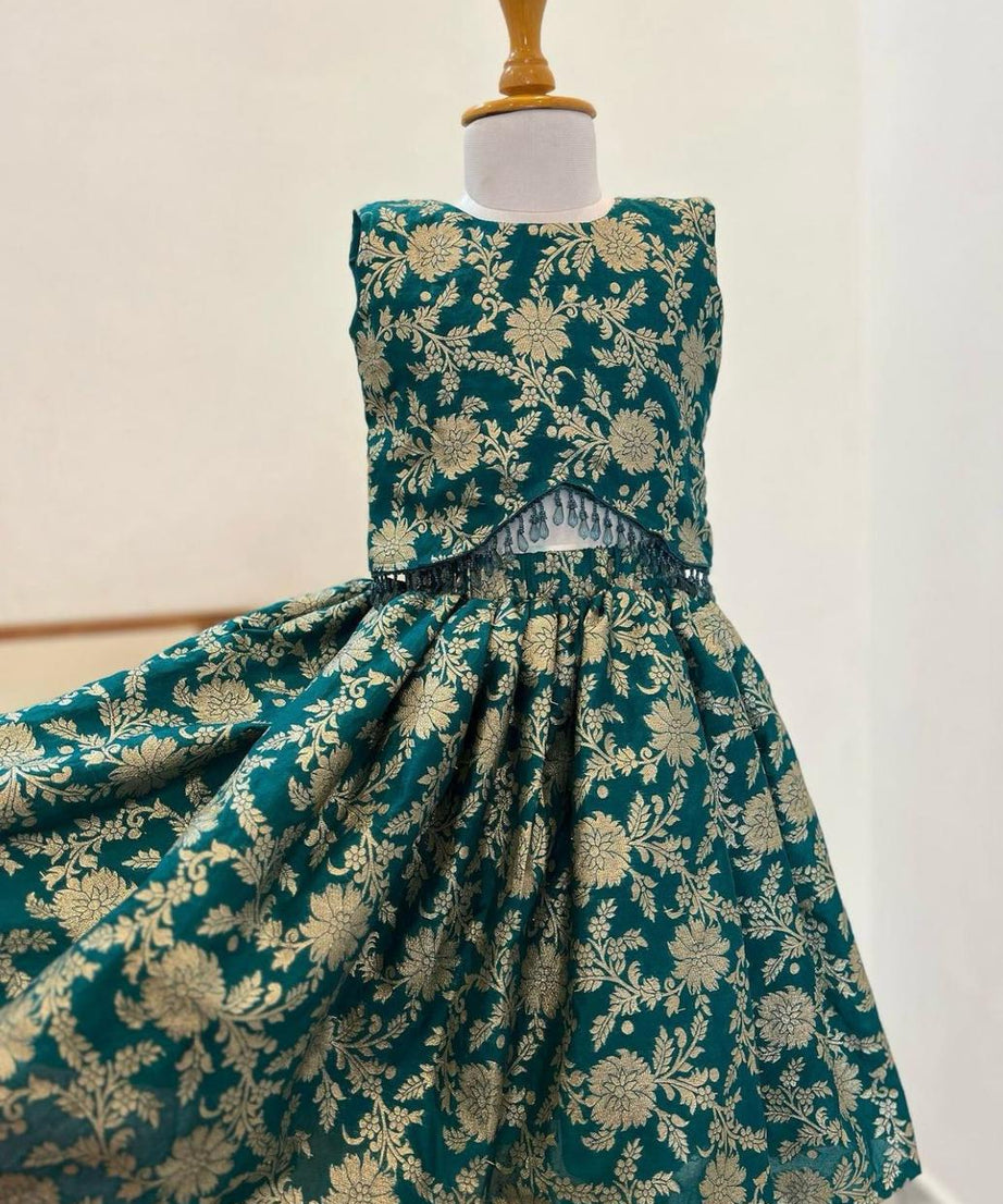 Rich jacquard with Tapeta Silk Stitched Lehenga & Blouse For Girls & Kids