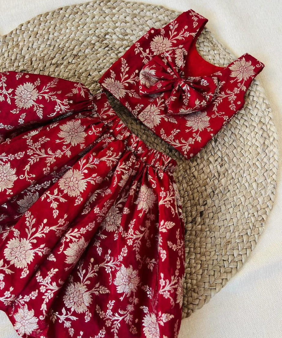 Rich jacquard with Tapeta Silk Stitched Lehenga & Blouse For Girls & Kids