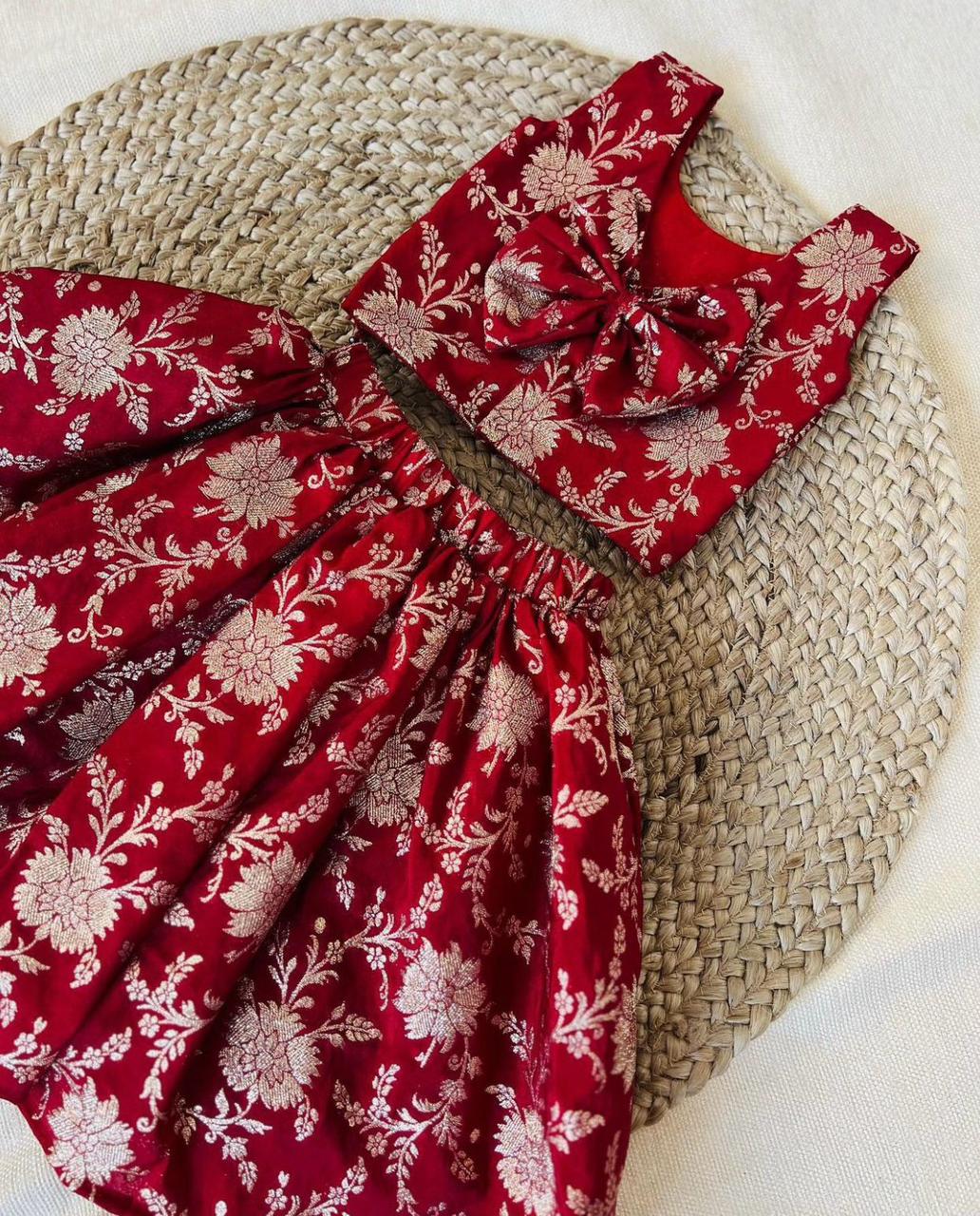 Rich jacquard with Tapeta Silk Stitched Lehenga & Blouse For Girls & Kids