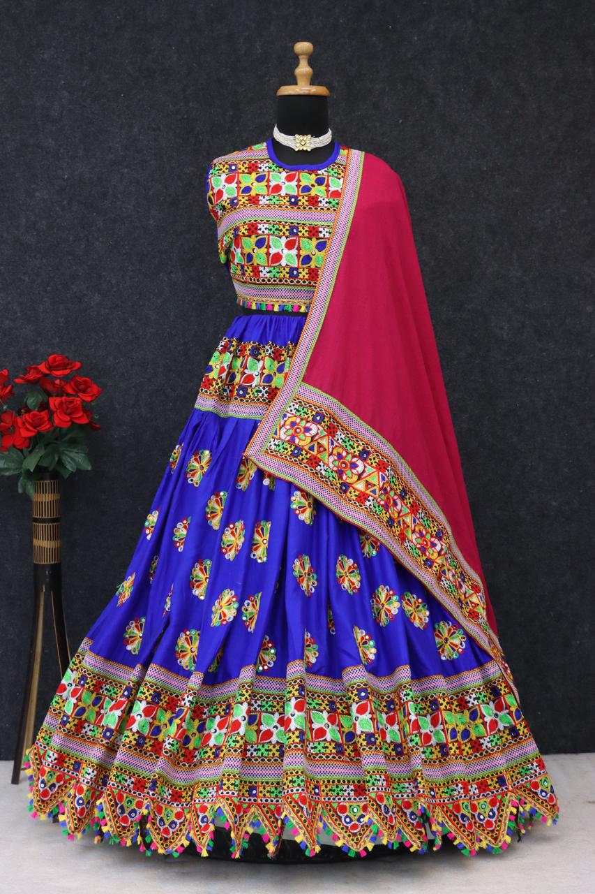 Navratri Spacial Pure Heavy Rayon Cotton Lehenga Choli With Blouse
