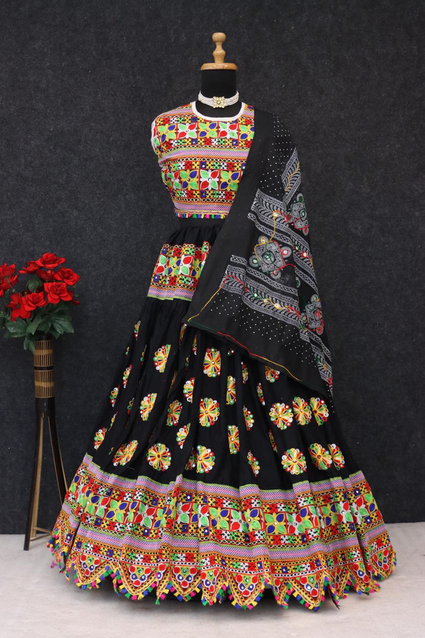 Navratri Spacial Pure Heavy Rayon Cotton Lehenga Choli With Blouse