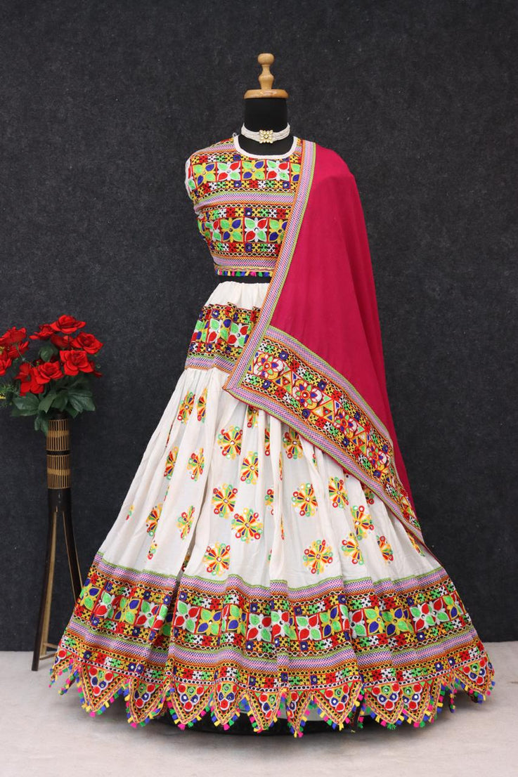 Navratri Spacial Pure Heavy Rayon Cotton Lehenga Choli With Blouse