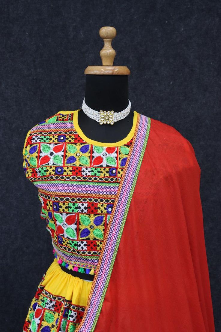 Navratri Spacial Pure Heavy Rayon Cotton Lehenga Choli With Blouse