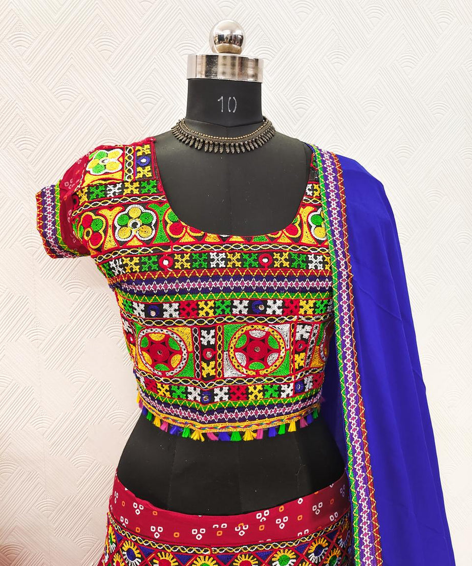 Garba Spacial Pure Heavy Rayon Cotton Lehenga Choli With Blouse