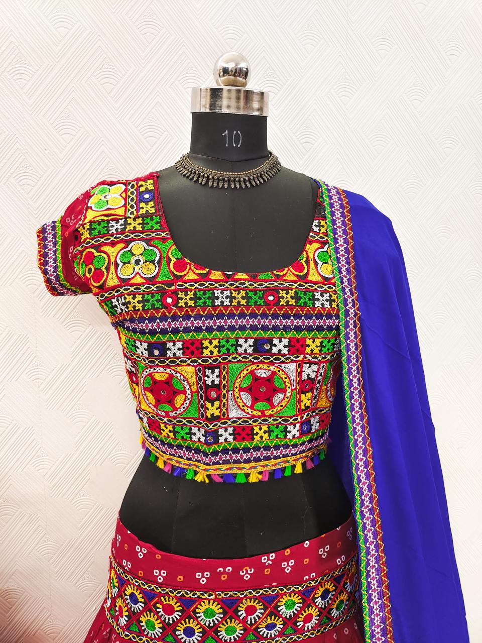 Garba Spacial Pure Heavy Rayon Cotton Lehenga Choli With Blouse