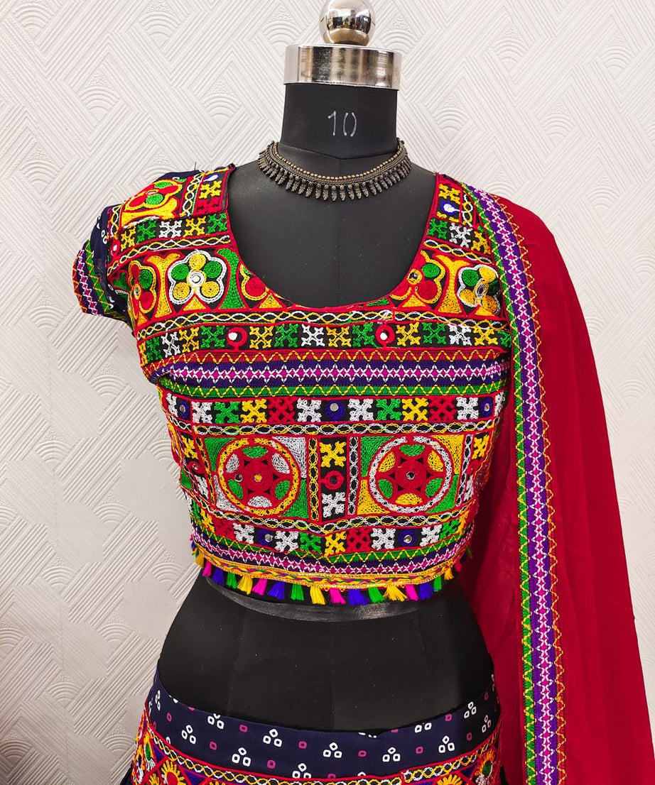 Garba Spacial Pure Heavy Rayon Cotton Lehenga Choli With Blouse