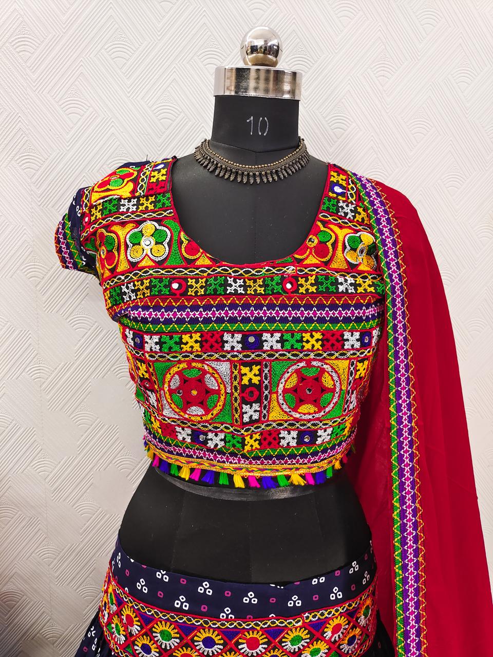 Garba Spacial Pure Heavy Rayon Cotton Lehenga Choli With Blouse