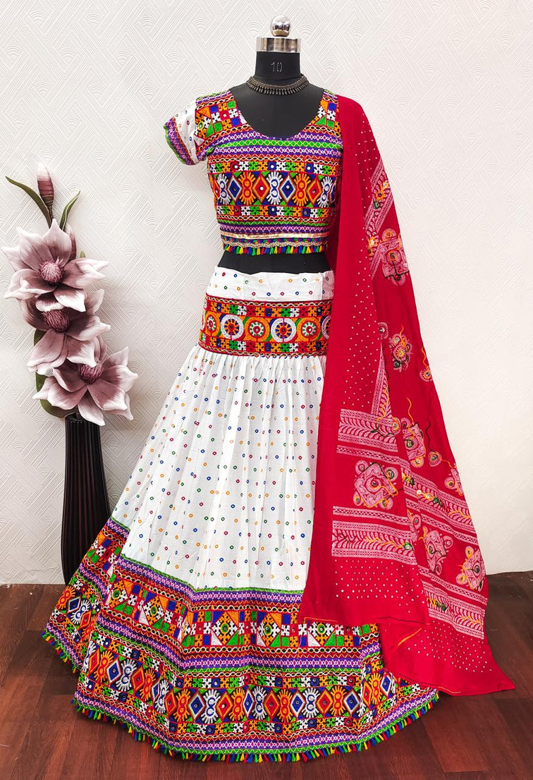 Garba Spacial Pure Heavy Rayon Cotton Lehenga Choli With Blouse