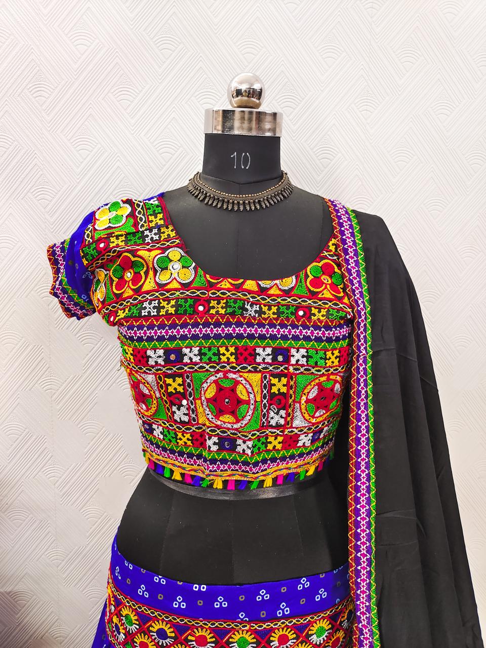 Garba Spacial Pure Heavy Rayon Cotton Lehenga Choli With Blouse