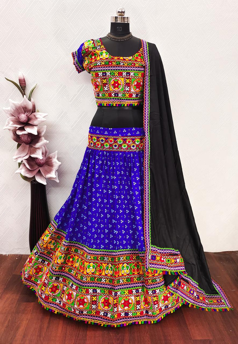Garba Spacial Pure Heavy Rayon Cotton Lehenga Choli With Blouse