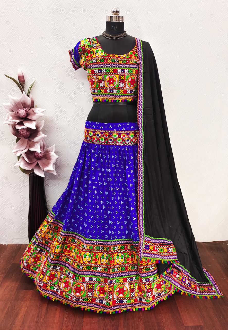 Garba Spacial Pure Heavy Rayon Cotton Lehenga Choli With Blouse