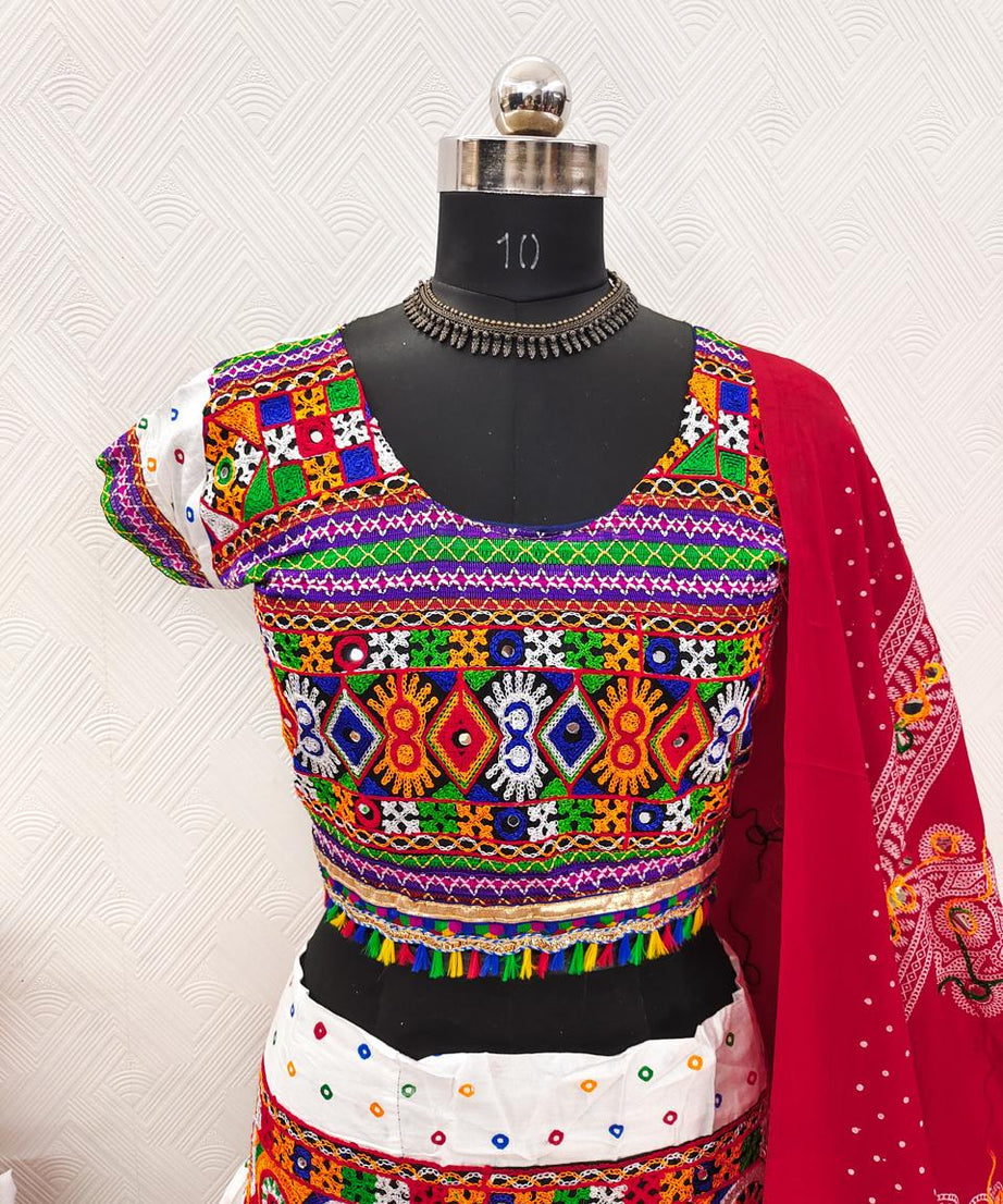 Garba Spacial Pure Heavy Rayon Cotton Lehenga Choli With Blouse