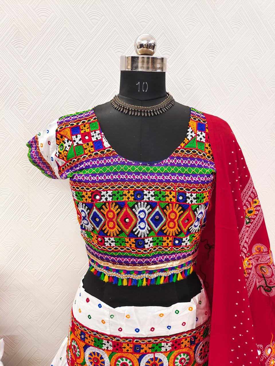 Garba Spacial Pure Heavy Rayon Cotton Lehenga Choli With Blouse