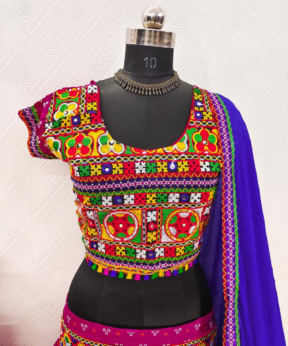 Garba Spacial Pure Heavy Rayon Cotton Lehenga Choli With Blouse