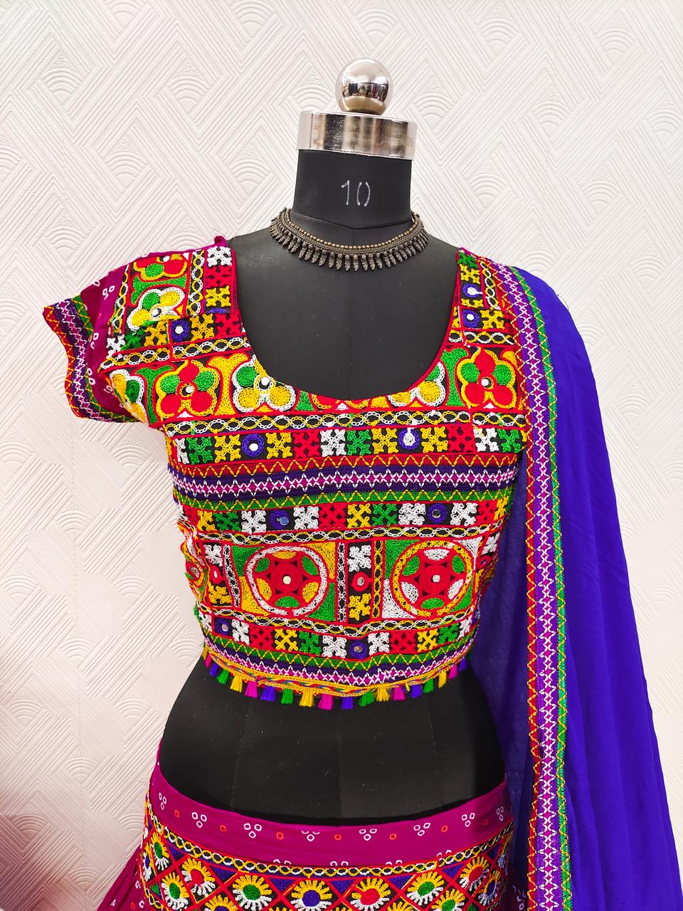 Garba Spacial Pure Heavy Rayon Cotton Lehenga Choli With Blouse