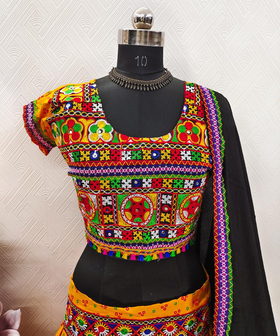 Garba Spacial Pure Heavy Rayon Cotton Lehenga Choli With Blouse