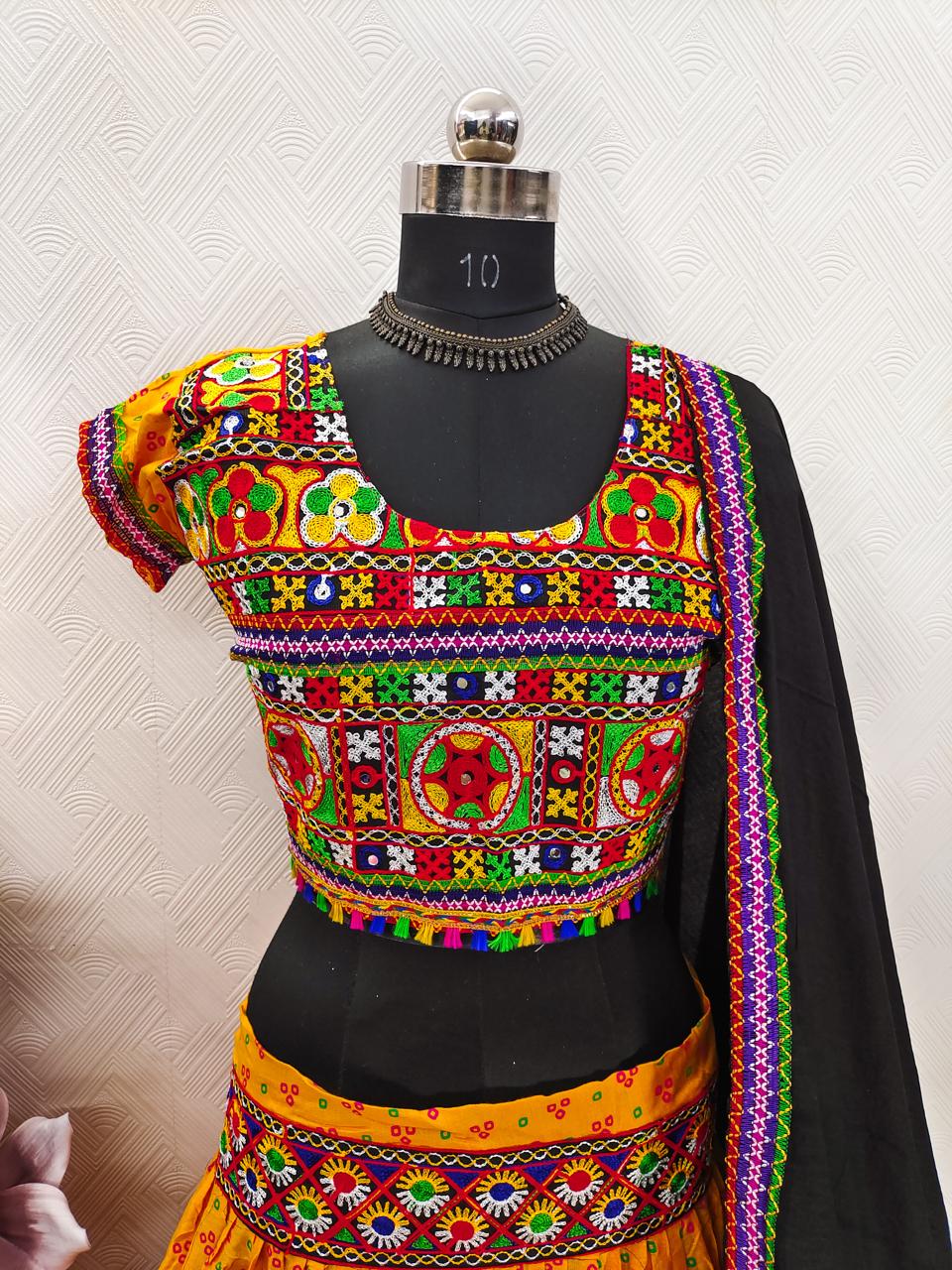 Garba Spacial Pure Heavy Rayon Cotton Lehenga Choli With Blouse