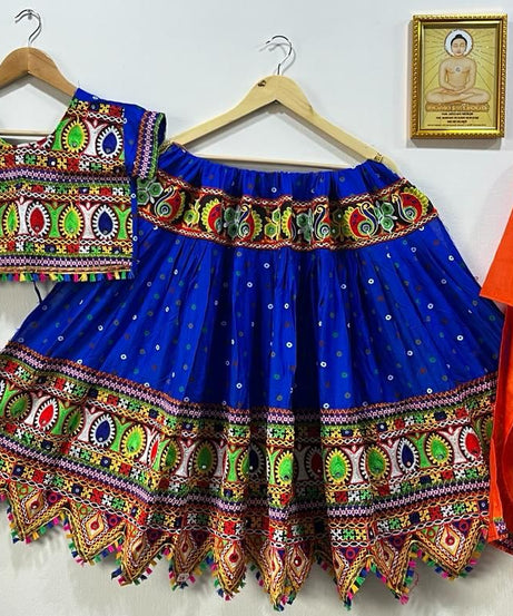 Girls & Kids Navratri Festival Wear Pure Cotton Lehenga Choli With Dupatta