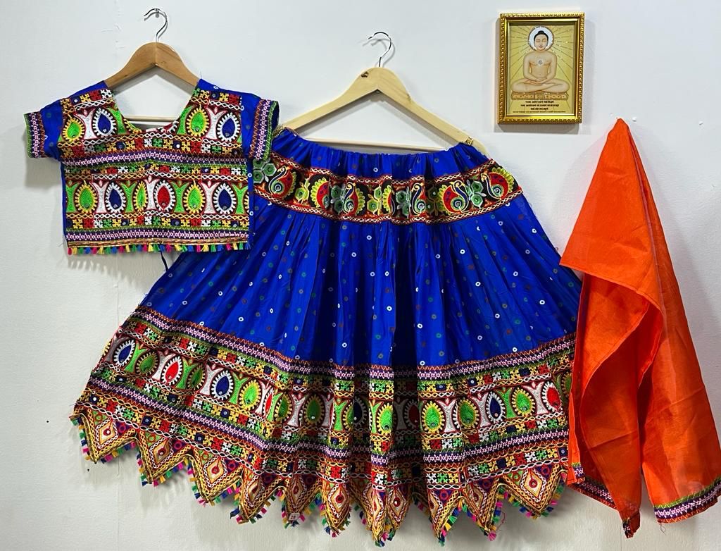 Girls & Kids Navratri Festival Wear Pure Cotton Lehenga Choli With Dupatta