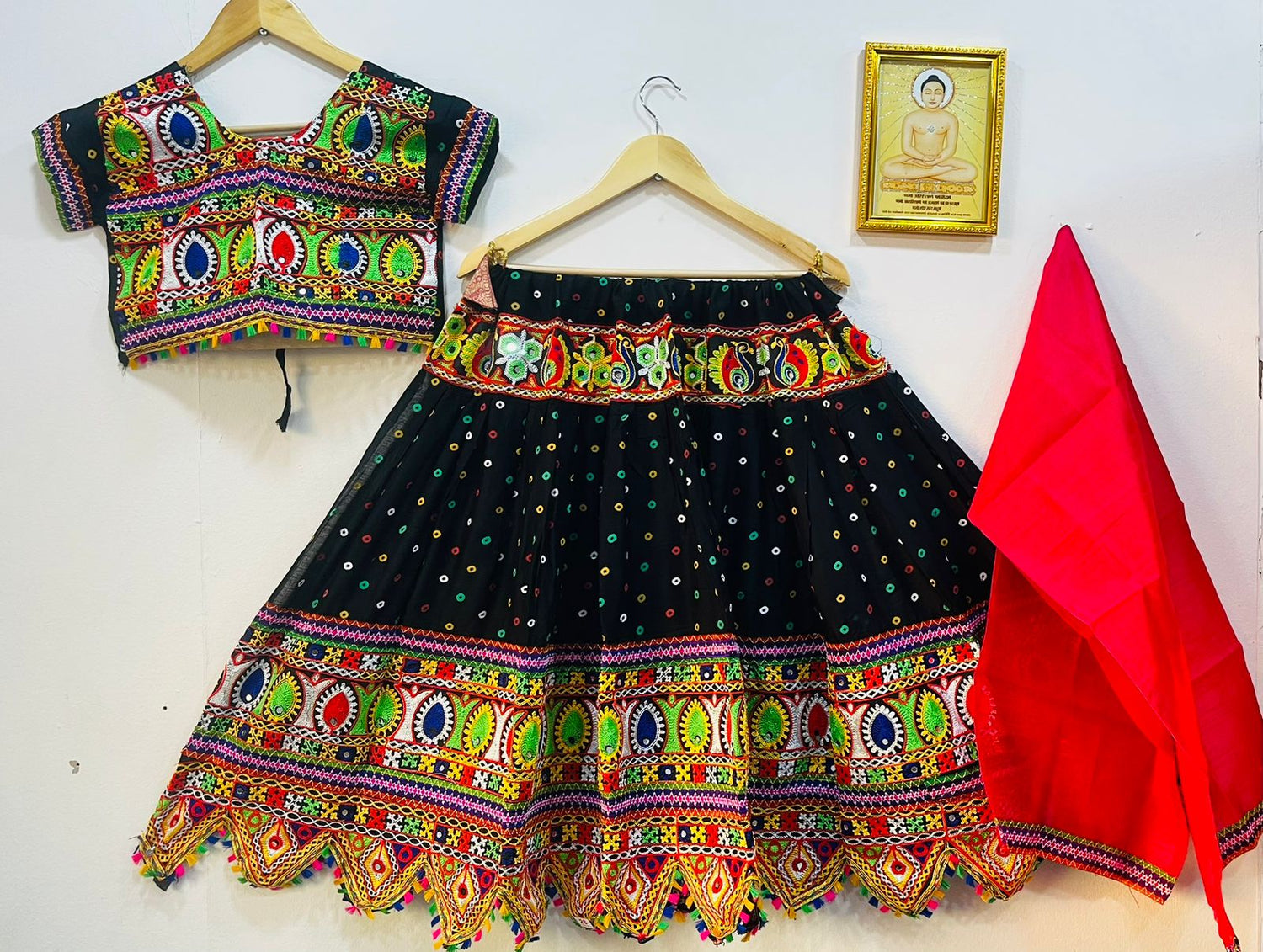 Girls & Kids Navratri Festival Wear Pure Cotton Lehenga Choli With Dupatta