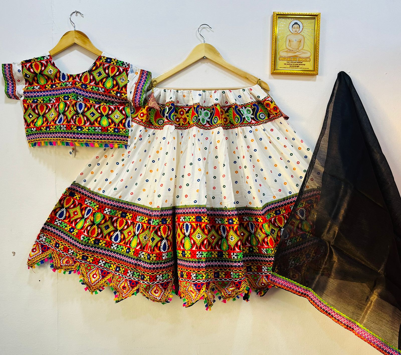 Girls & Kids Navratri Festival Wear Pure Cotton Lehenga Choli With Dupatta
