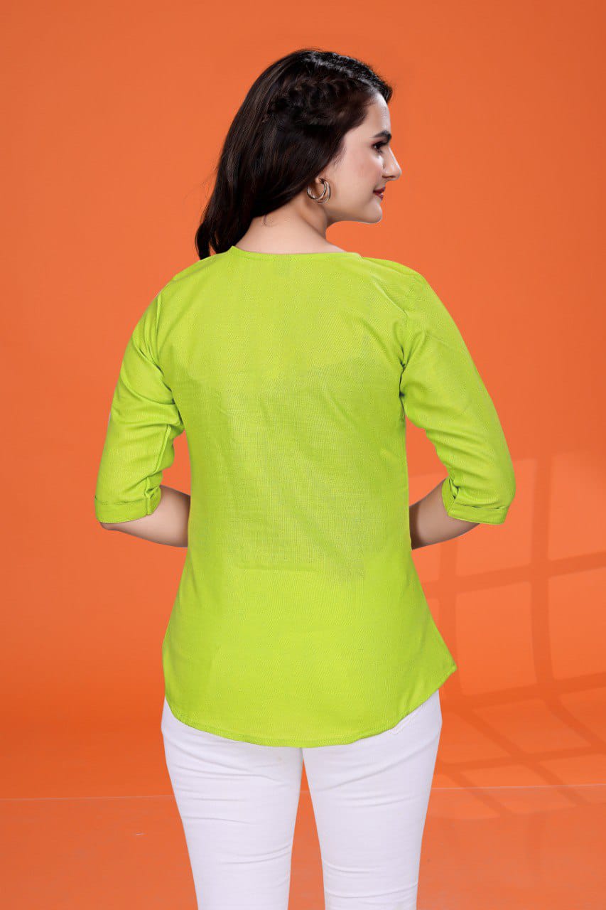 Embroidery Beautiful Cotton Blend Fancy top For Women's