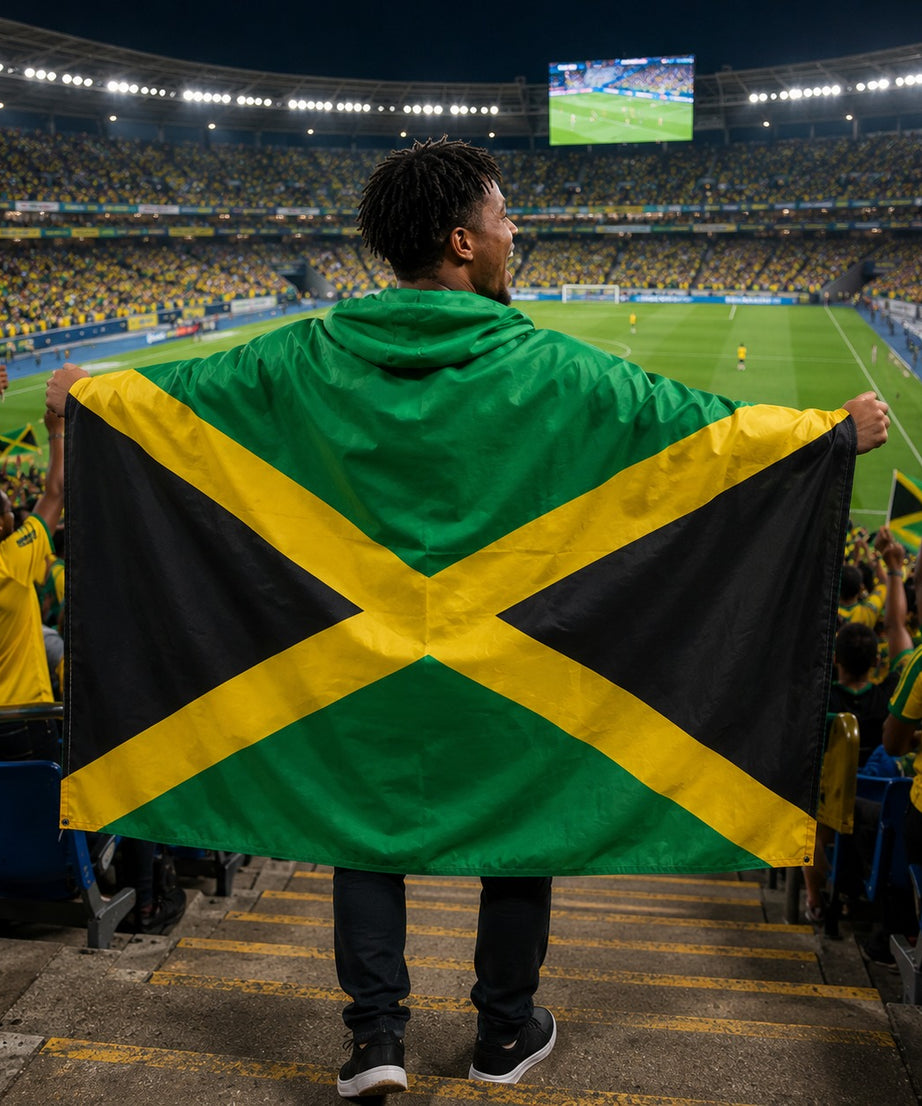 Hooded Football Fan Flag Cape Poncho for Soccer Match Party