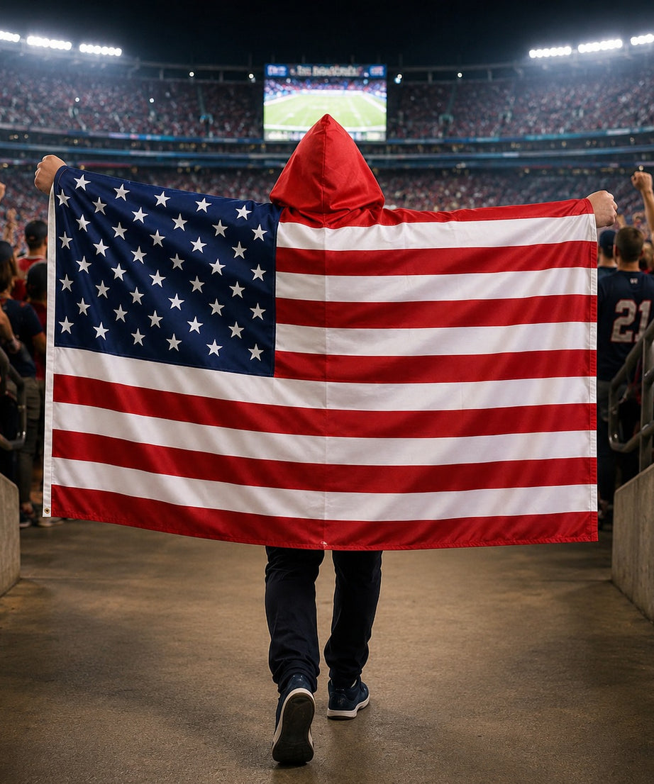 Hooded Football Fan Flag Cape Poncho for Soccer Match Party