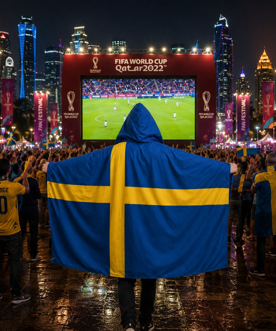 Hooded Football Fan Flag Cape Poncho for Soccer Match Party