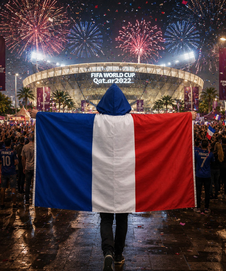 Hooded Football Fan Flag Cape Poncho for Soccer Match Party