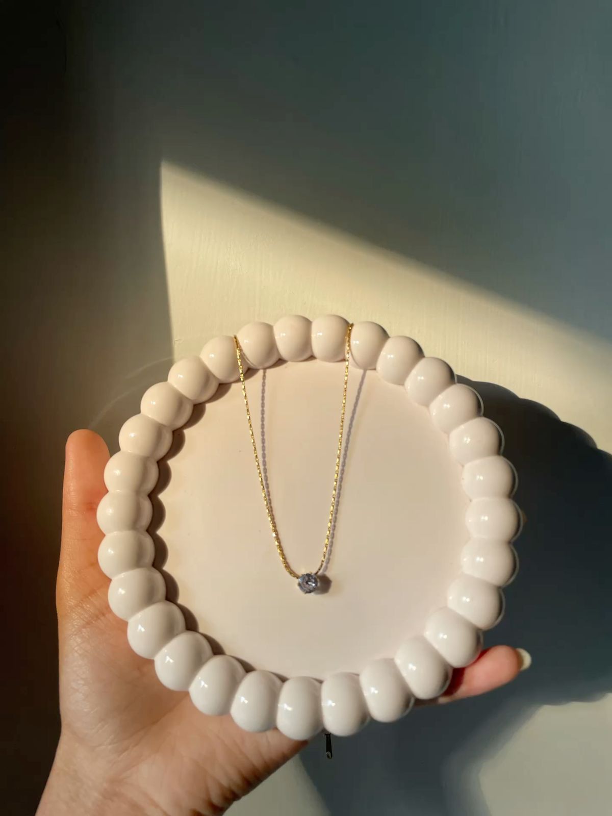 Stainless Steel Anti Tarnish Solitaire Crystal Necklace, Dainty Gold Chain Necklace, Waterproof Minimalist Jewelry, Gift for Women