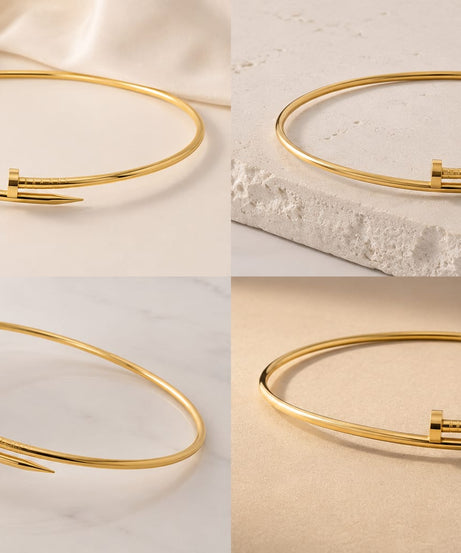 Gold Nail Stainless Steel Anti Tarnish Choker Necklace, Waterproof Minimalist Collar Necklace, Gift for Women's Jewellery