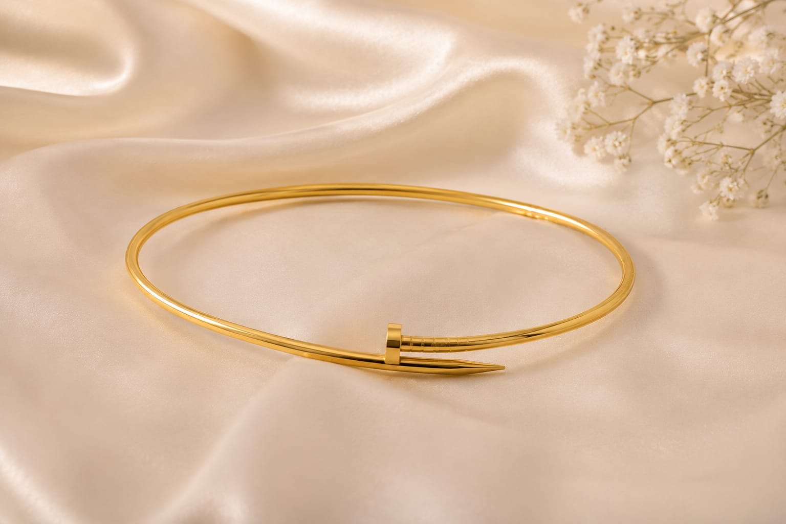 Gold Nail Stainless Steel Anti Tarnish Choker Necklace, Waterproof Minimalist Collar Necklace, Gift for Women's Jewellery