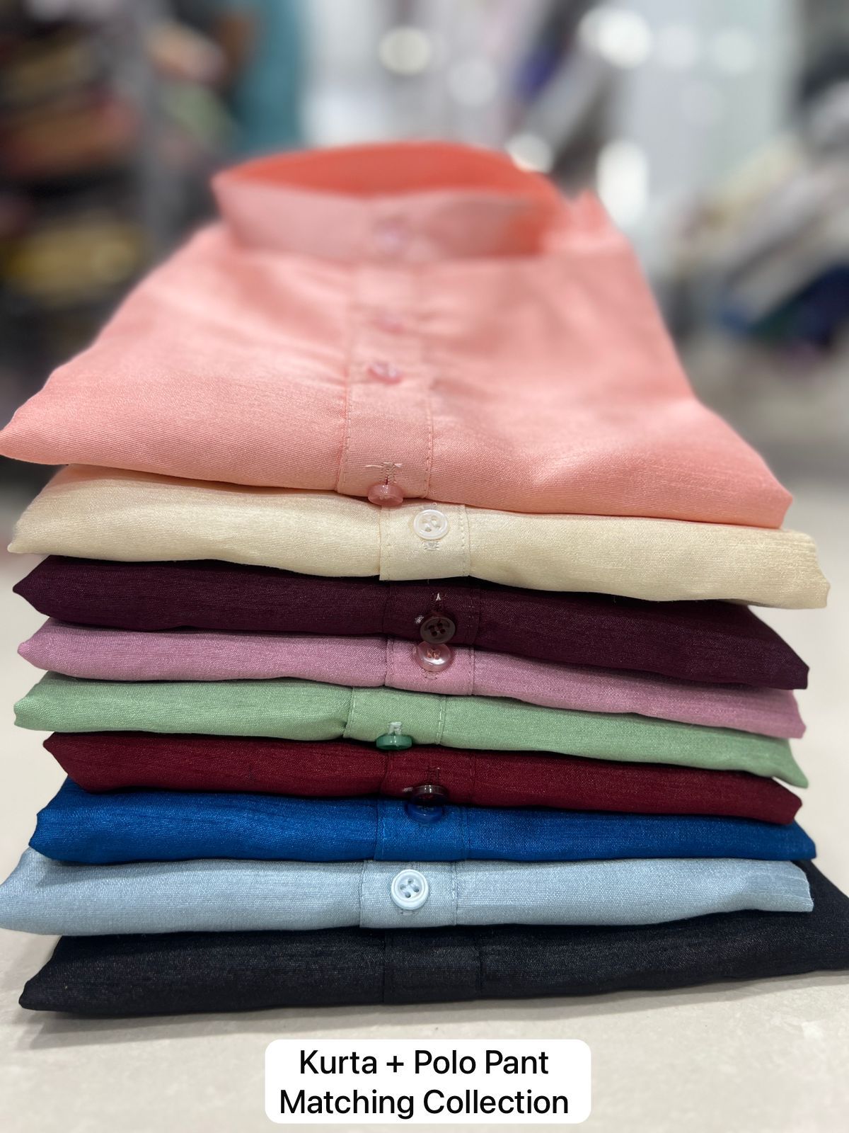 Men's Banglori Silk Kurta Polo Pant Set